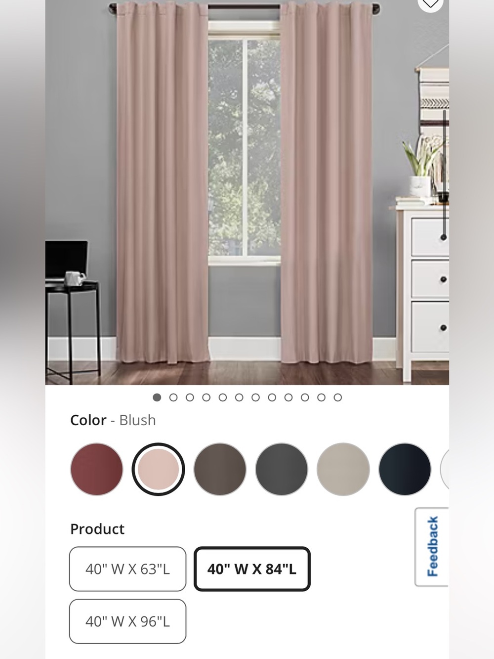 Sun zero blackout curtains faux silk, dusty pink,  4 panels